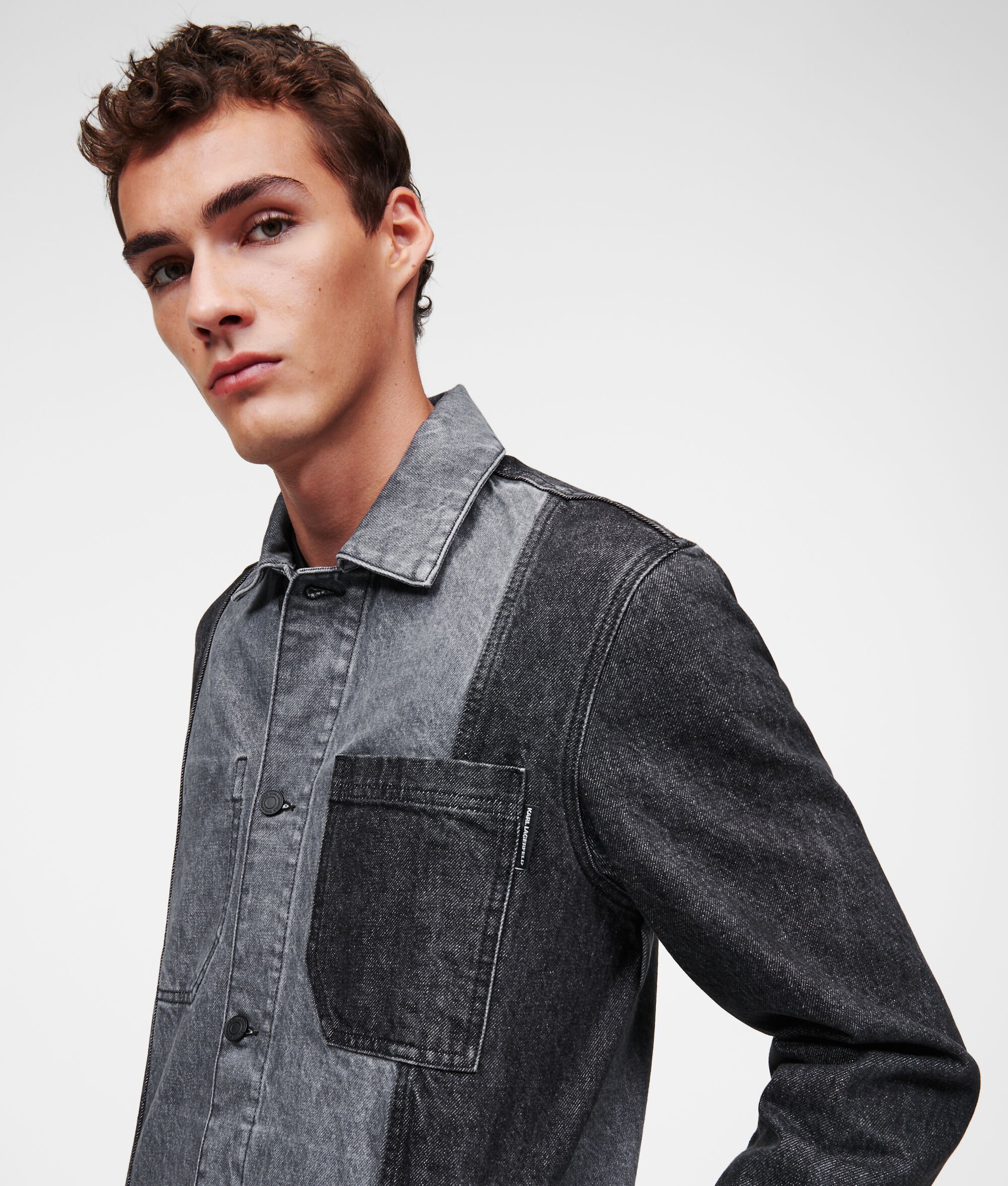 (image for) Excellent Quality COLOUR-BLOCK DENIM JACKET